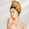 Towel Microfiber Girls Bathroom Drying Absorbent Hair Blooming Sunflowers Butterfly Magic Shower Cap Turban Head Wrap