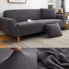 Stol täcker grå solid soffa för vardagsrum hörn slipcover sektion elastisk täckning l formad sträcka 1/2/3/4 sits