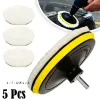 5pcs Polícia universal de polimento de carro 3/4/5/6 polegada Máquina de lã macia Polisher de enceramento de discos de polimento do carro detalhando produtos de limpeza