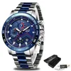 Mens Business Quartz Orologio tre occhi Six Multifunction Waterproof Watch Timing E3