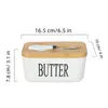 Plates Butter Dish With Lid Cheese Rectangular Airtight Kitchen Storage For West/East Coast Butters Ceramic Holder