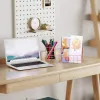 LUDA 2X BOOKSHELF Office Desktop Rose Gold Metal Book Block Three Layer Desktop Magazine Shelf Book Holder