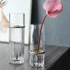 Vases Hydroponic Nordic Glass Vase Aesthetic Luxury Ikebana Modern Small Design Transparent Gold Florero Home Decoration WK50VA