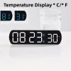 Voice Control Digital Alarm Timer Takttemperatur Dual Alarm Desktop Tischuhr Nachtmodus 12/24H LED -Uhr Watch Desk Clock