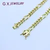 Necklace Earrings Set GUANXI Figaro Bracelet 14K Gold Plated Chain Men's And Women's Copper Jewelry