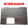 Kort grekisk gk laptop palmrest för dell g3 3590 3500 0p0ng7 p0ng7 0k27vn k27vn 05dc76 5dc76 0kkfv4 kkfv4 tangentbord svart överfodral ny fodral nytt