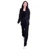 Women's Two Piece Pants 2 Pcs/Set Women Formal Coat Set Business Wide Leg High Waist Long Mesh Sleeve Spring Summer Suit OL Outfit