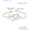 Bangle vrouwelijke hartvormige armband kristal oneindige liefde esthetiek Koreaanse gouden ketting armband bruiloft accessoires bruids sieraden h058 yq240409