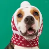 Dog Apparel 652F Christmas Knitted Hats Funny Cute Crochet Accessories Winter Warm Pet Hat Neck And Ear Warmers