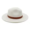 Panama Soft Shaped Straw Hat Summer Women Men Wide Brim Beach Sun Cap UV Protection Fedora Chapeu Feminino 240409