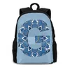 Rucksack G Blue Mandala Schultaschen für Teenager Girls Laptop Reisen Erstbrief hübsches Alphabet