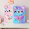 Planners Writing Diary With Lock Keys Furry Cute Gifts Animal Cat Kids Secret Girls School Plush Notebook Drawing