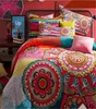 FADBoho Style Bedding Sets Boho Duvet Cover Set Bohemian Bedding Set Queen Size 4Pcs Cotton Bed Flat Sheet Bedclothes4208052