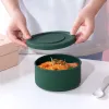 Детский силиконовый платеж с твердыми продуктами ящик для хранения продуктов кухня Bento круглая миска Микроволновая печь блюда тарелки детская посуда