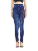 Visnxgi printemps Red Floral Print Femmes hautes Jeggings Soft Casual High Taist False Jeans Plus taille Pantalon Denim doux Taille