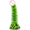 Dildo realista para mulheres verde de silicone com forte copo de sucção brincar com as mãos livres adultos sexy lojas de brinquedos masturbador g spot