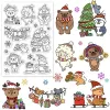 Winter Animal Theme PVC Plastic stempels 6.3x4.3inch Puppy Moose Sheep Penguin Clear Stamp voor DIY -plakboeking, fotoalbum Decor