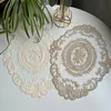 Retro European Oval Lace Sticked Coaster Schlafzimmer Studie Küchentisch Tisch Matte Fruchtplatte Deckentuch Weihnachtsdekoration