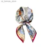 Scarves Pure Silk Paisley Women Scarf Square Hijab Headband Design Print Luxury Spring Shawl Wraps Bandanas Foulard Female Hair Ribbon240409