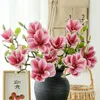 Fiori decorativi 3heads/ramo Magnolia artificiale Uso nella casa di nozze Tabel decorazione fiore di seta per decorazioni per feste in ufficio