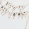 Tort urodzinowy Flaga Topper Decor Decor Happy Party Birthday Decor z listem kreatywnym tkaniną flagi urodzinowe