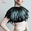 Chengbright Nice 10 yards Natural Chicken Rooster Tail Feathers Trims Strip for Wedding Party Clothing Rooster Pluat Trims DIY