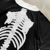 Men's T-Shirts Patchwork Kapital Kountry Baseball Short Sleeve Shirt Bone Embroidery Letter Loose Shirt Top Tees J240409