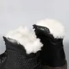 Botas de lã natural homens botas de inverno tamanho grande 36 ~ 48 mais quente couro genuíno couro russo estilo retro homem botas de neve para homens #ym1570