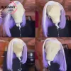 Ombre Pink Bob Wig Lace Front Human Hair Wigs 13x4 HD Bob Straight Lace Front Wigs Blue Purple Human Hair 360 Lace Frontal Wig