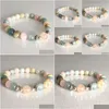 MG0817 in rilievo 8 mm Genuino Morganite Bracciale Chakra Lucky for Women Healing Gemstome Diepy Yoga Mala Drop Deliple Gioielli reggiseno DHS3X