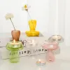 Creative Mushroom Shape candle holder Nordic Glass Candlestick Simple Candlestick Desktop Ornaments Wedding Party Home Decor