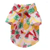 Hondenkleding Zomerkleding Ademplant Pet Shirt For Small Dogs Puppy Fruit Print Outfit