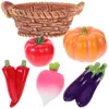 Decoratieve bloemen Kleine groenten mand aubergine house fruitmodel miniatuur versier opslag hars modellen pompoen ornament