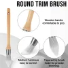 Trim Pink Brush, kit à outils de peinture de bord, pinceaux de garniture ronds pour le coin, les touches, les illustrations, les bords muraux de maison 3 pack 15/18 / 21 mm