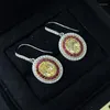 Boucles d'oreilles étalon européen et américain S925 Silver Little Red Livre rouge même diamant jaune 7 9 Design unique pour les femmes