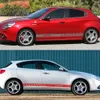 2PCS ملصقات السيارات لـ Alfa Romeo 159 147 Giulietta Stelvio 4C Mito 156 Giulia Sportiva Accessories Door Side Skirt