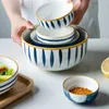Bols japonais céramique sous le glaçage bol coloré soupe salade de riz nouilles nouilles à vaisse