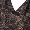 Abiti casual Donne Donne Leopard Stampa Stampa Silk Satin Exconore Dressing Dressing Sleeveless Slip Fit Holiday Party