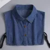 Nowy jeansowy fałszywy kołnierz Kobiety panie Fałszywa obrońca Koszula pół koszuli Odłączona bluzka Odłączona kołnierz Zdejmowane akcesoria