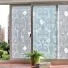 Оконные наклейки стеклянные пленки для пленки для ванной комнаты с раздвижными дверью офис декор дома белый цветок ширина 58 см (22,8 дюйма)