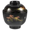 Dinnerware Sets Asian Soup Bowl Traditional Japanese Lid Sushi Container Exquisite Rice Bowls Service Melamine Plastic
