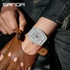 Montre-bracelets Sanda 7016 Classical Luxury Fashion Quartz Wristwatch Cask Design Table Tride Force Tride