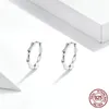 Boucles d'oreilles cerceaux Wostu Real 925 STERLING Silver Bamboo Design Simple Original For Women Jewelry CQE988