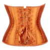 Tops corset pour les femmes Overbust Bustier satin sexy lacet up corset orange