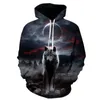 Nieuwe heren wolf 3D digitale gedrukte hoodie