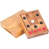 ألعاب Wooden Board Wood Checkers مجموعة كلاسيكية مستديرة للألعاب الاستراتيجية التعليمية للعائلة (لون متنوع)