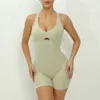 Sexy Female Short Jumpsuit Fancy Bodysuit One Pieces Romper Gym Fitness Overalls Mono Playsuits Lycra Woman Clothing Pink Body 240409