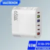 65 W USB C ładowarka wiele 6 portów typ C PD Szybkie ładowanie adapter na ścianę telefonu komórkowego dla iPhone'a 14 15 Pro Xiaomi Samsung OnePlus