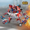 496pcs Transforming Robot Buildings 6 в 1 Городская ассамблея пожарных машин DIY игрушки война Меха модель кирпичи дети праздники G