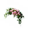 Decorative Flowers Wedding Arch Flower Simulation Artificial Green Leaves Reusable Table Fake Wreath Decoration